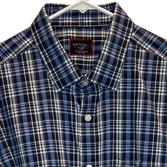 UNTUCKit Other - UNTUCKit Men's X Large Slim‎ Fit Blue Plaid Button Down Shirt Long Sleeve
